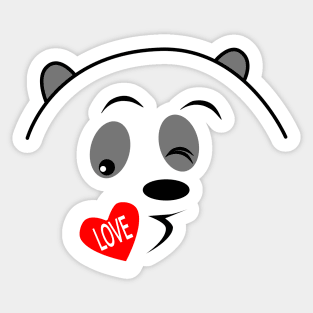 Panda's love kiss! Sticker